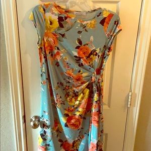 Green Floral Tie Dress - Maternity